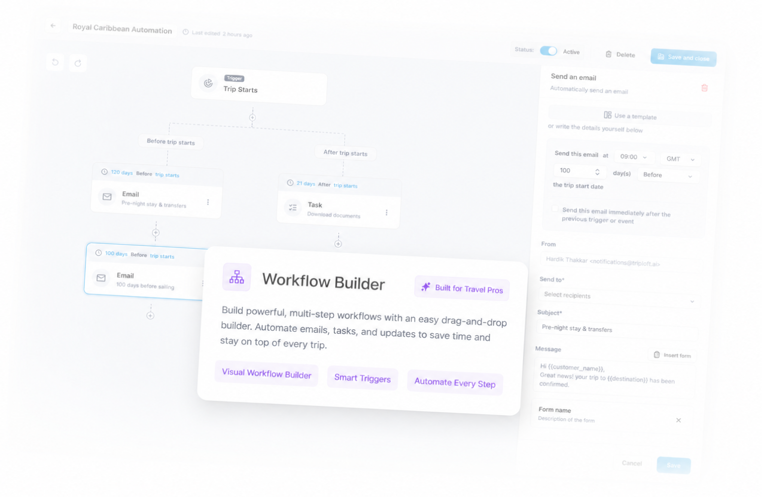 TripLoft workflow builder