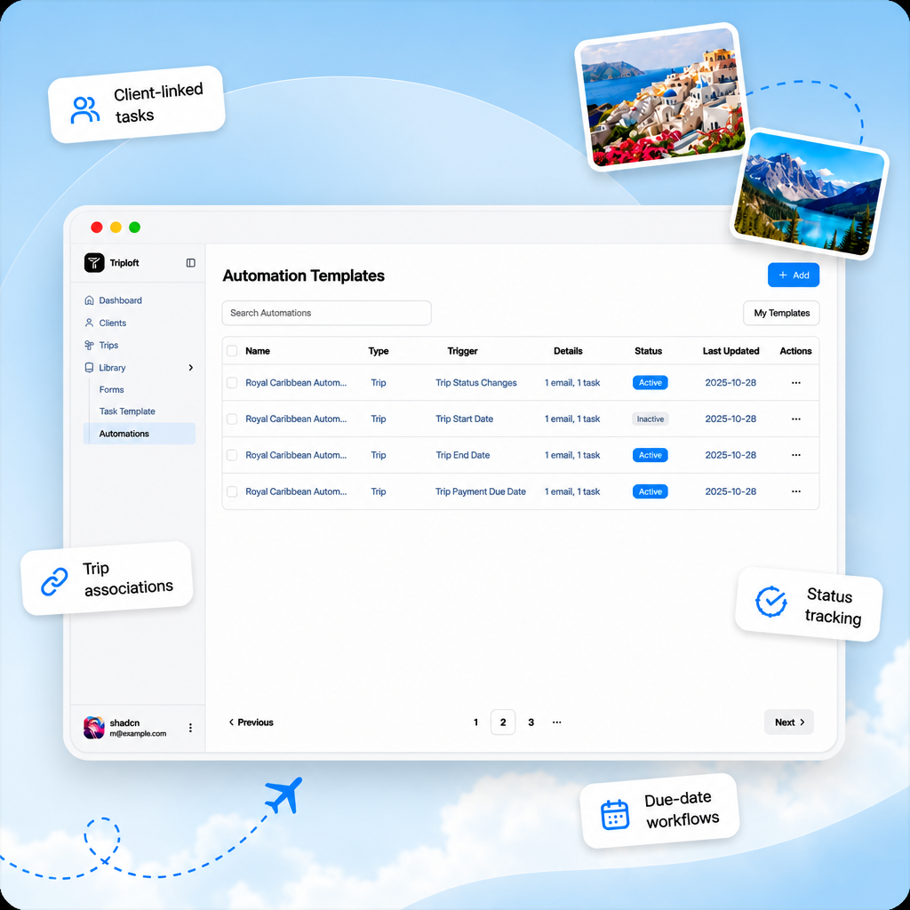 Automation templates and client-linked tasks