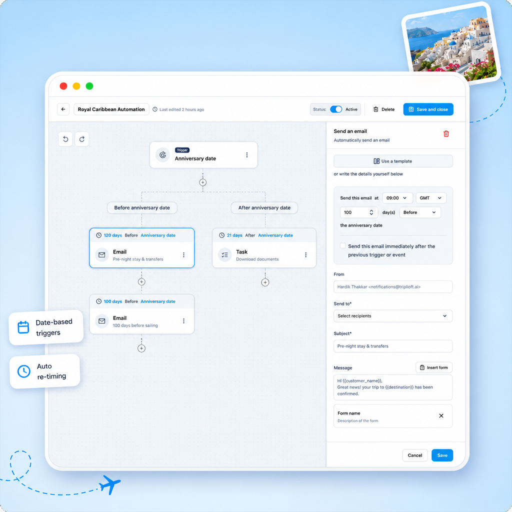 A client workflow automation in TripLoft