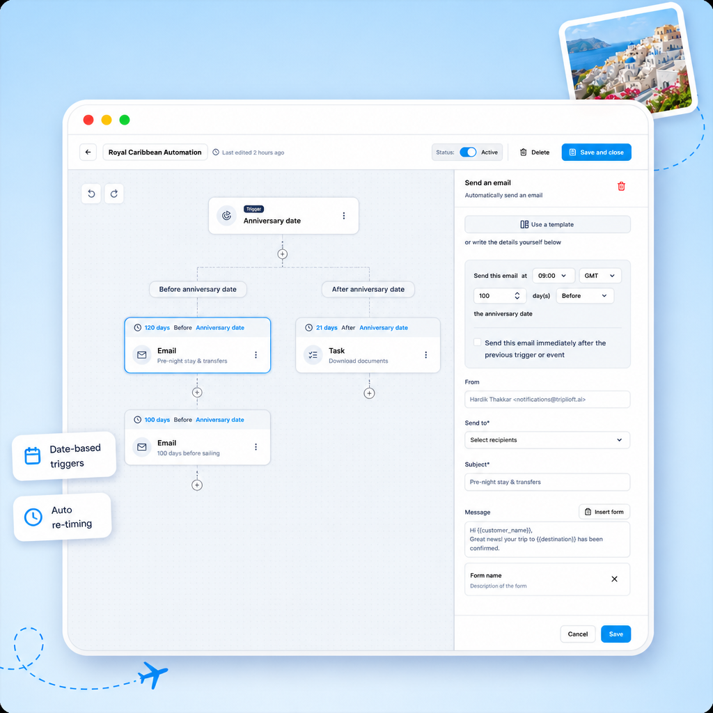 A client workflow automation in TripLoft