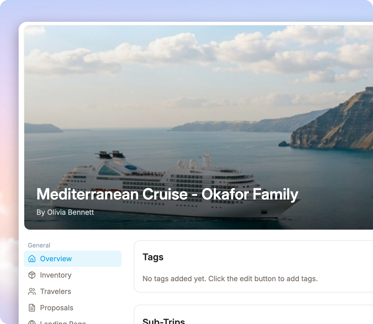 A branded group sign-up page in TripLoft