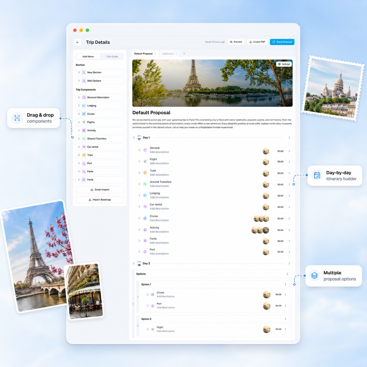 TripLoft trip details builder