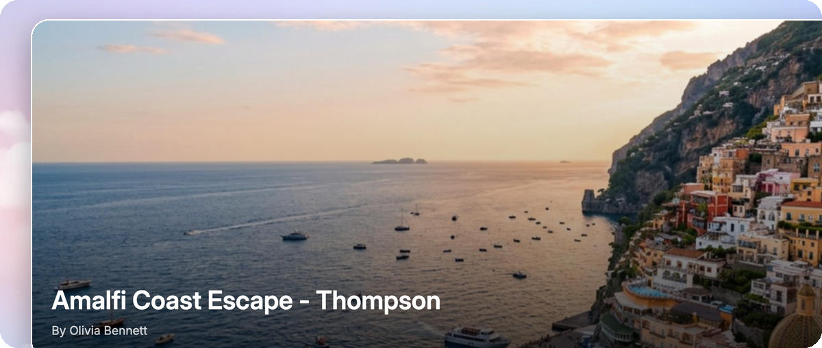 A branded client proposal in TripLoft